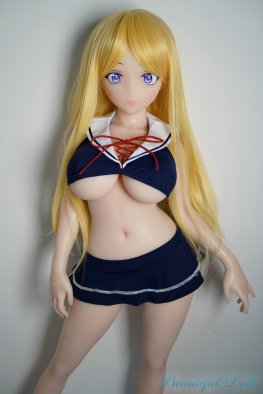 Cute mini sex doll Shiori in navy uniform