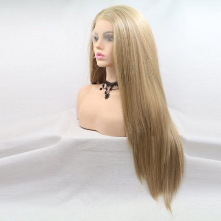 Woman blonde front lace wig