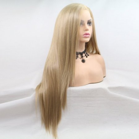 Woman blonde front lace wig