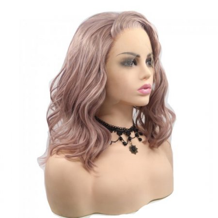 Pink Short Natural Wave Synthetic Wig