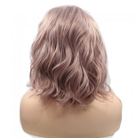 Pink Short Natural Wave Synthetic Wig