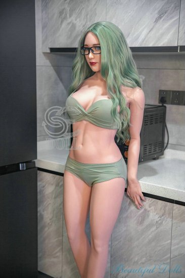 163cm sexy Japanese sex doll Pythia in green suit