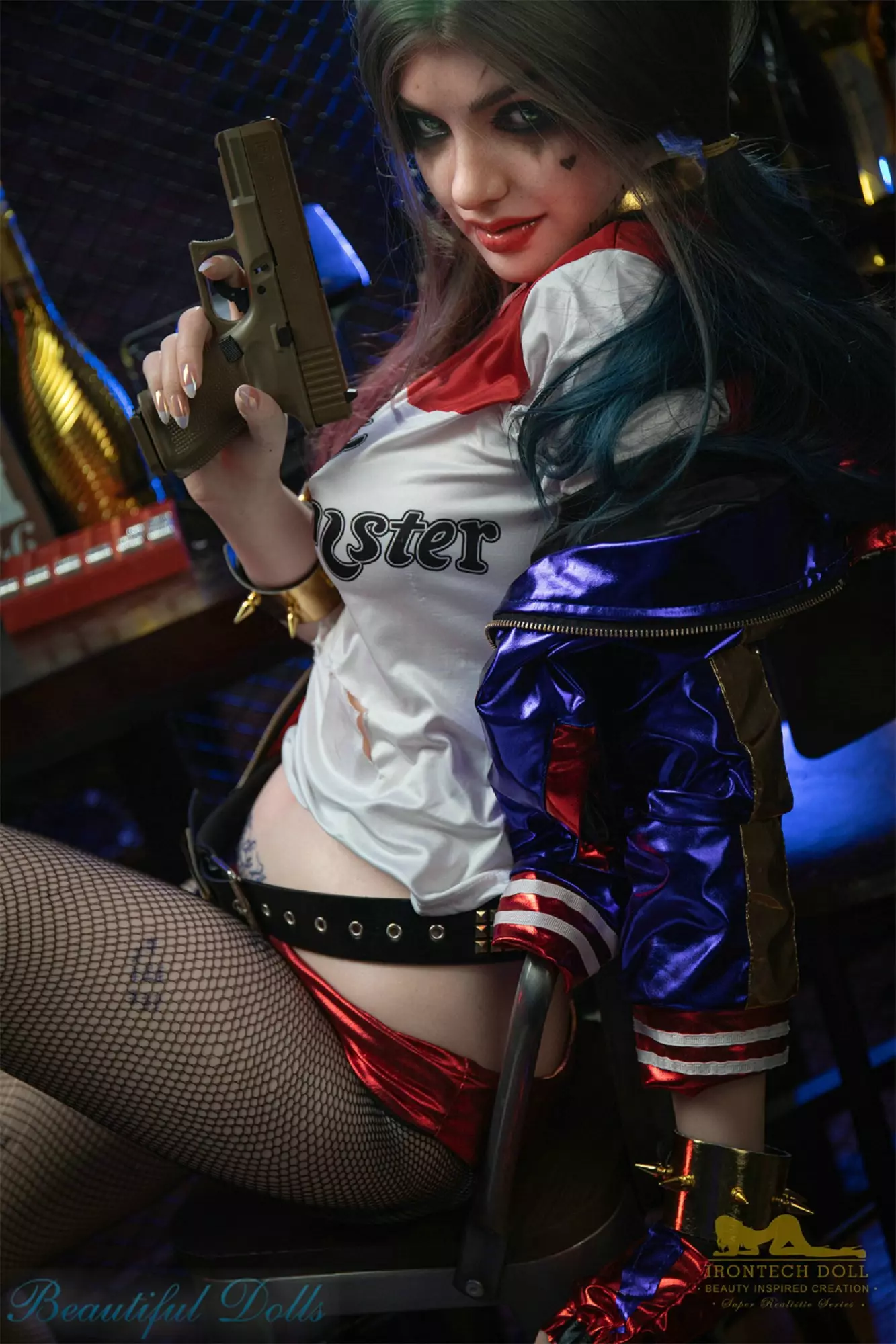 Irontech silicone 166cm sex doll Harley Quinn