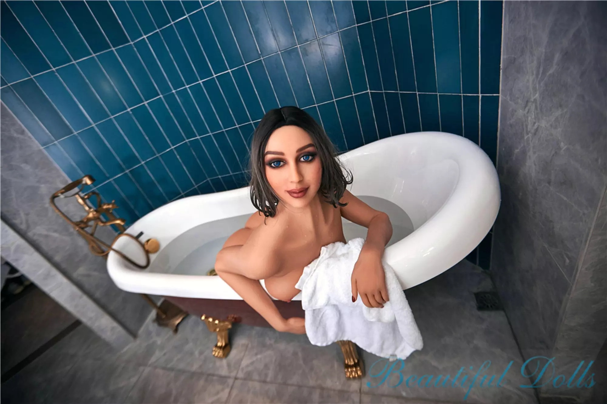 Irontech 168cm sex doll Christel in shower