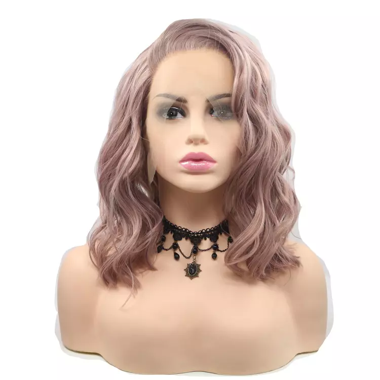 Pink Short Natural Wave Synthetic Wig